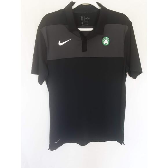 Nike NBA Dri-Fit Boston Celtics Polo Shirt Men’s Medium Black - Picture 1 of 5